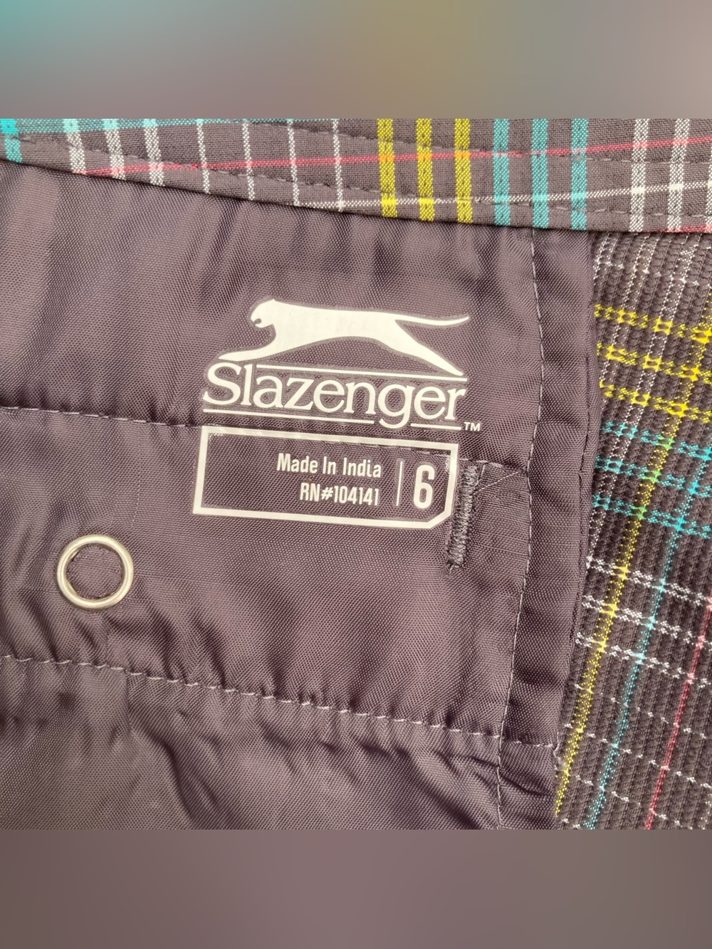 NEW Slazenger Plaid Hydro-Dri Performance Golf Shorts, Sz 6, Nine Iron Gray - Picture 12 of 14